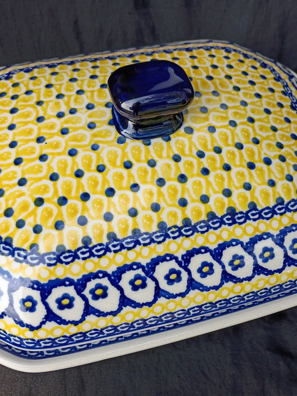 Vintage Ceramika Artystyczna Polish Pottery Covered Baker Casserole Dish